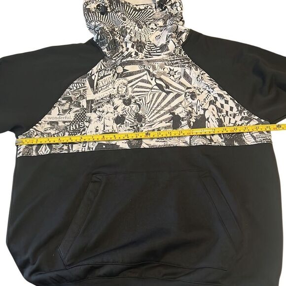 Volcom Black and White Logo Pullover Cinch Hoodie Size Large - Picture 8 of 9